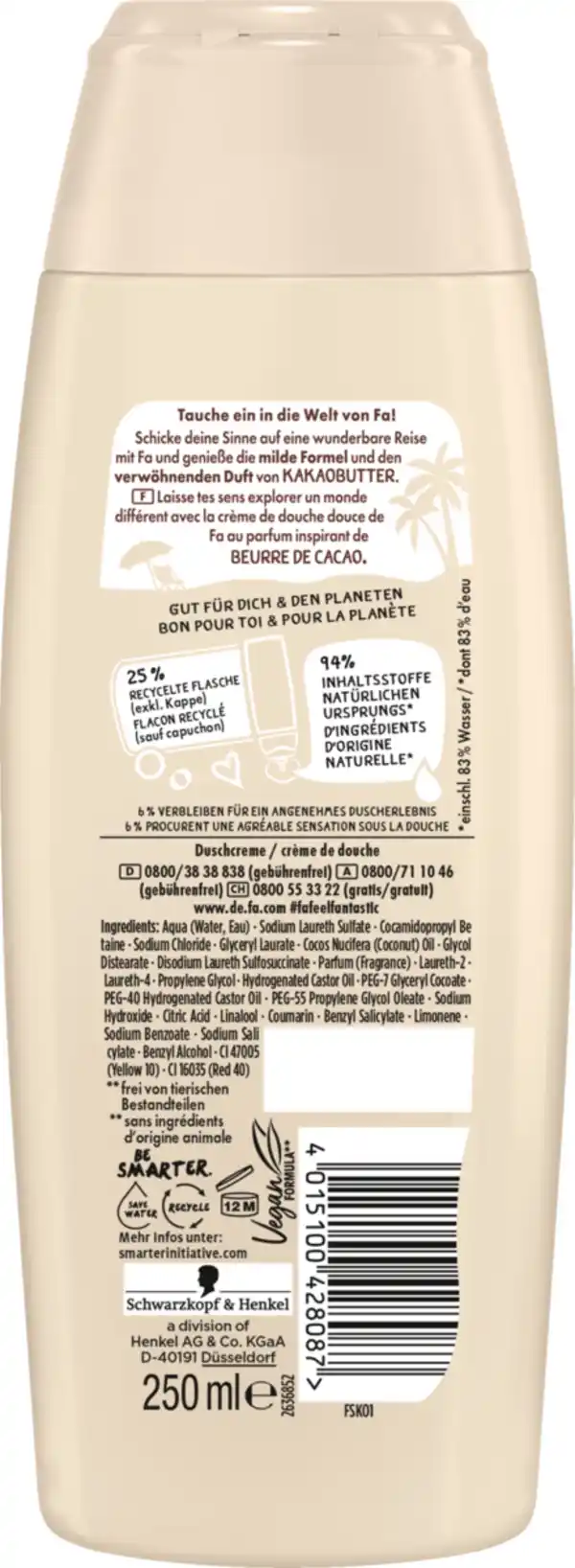 Bild 2 von Fa Pflegende Duschcreme Cream & Oil Cacao, 250 ml