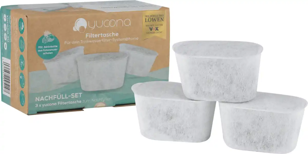 Bild 2 von Yucona 3er Set Wasserfilter Filtertasche Nachfüller