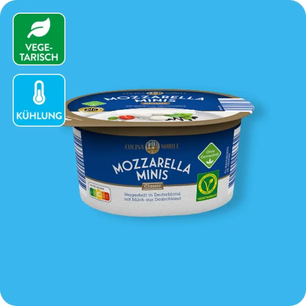 Bild 1 von Cucina Nobile Mozarella-Minis, Classic: 45 % Fett i. Tr. oder Light: 8