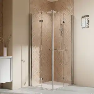 Breuer Eckdusche mit Drehfalttür 'Elana 2.0' chromfarben 90 x 200 x 90 cm