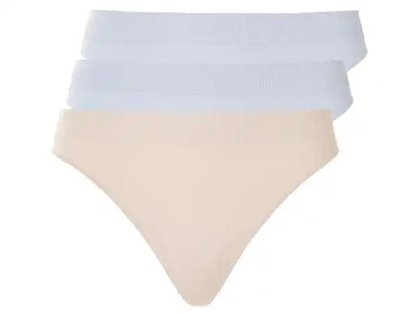 Bild 2 von esmara® Damen Gerippte Strings, 3 Stück, ohne Seitennähte