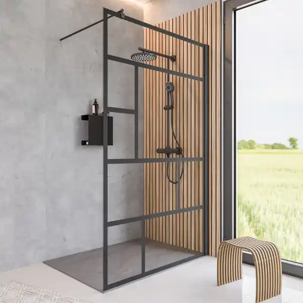 Bild 1 von Schulte Walk-In-Dusche 'Alexa Style 2.0 Black Style' teilgerahmt, schwarz, 120 x 200 cm