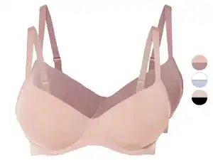 esmara® Damen Bügel-BHs, 2 Stück, vorgeformte Cups