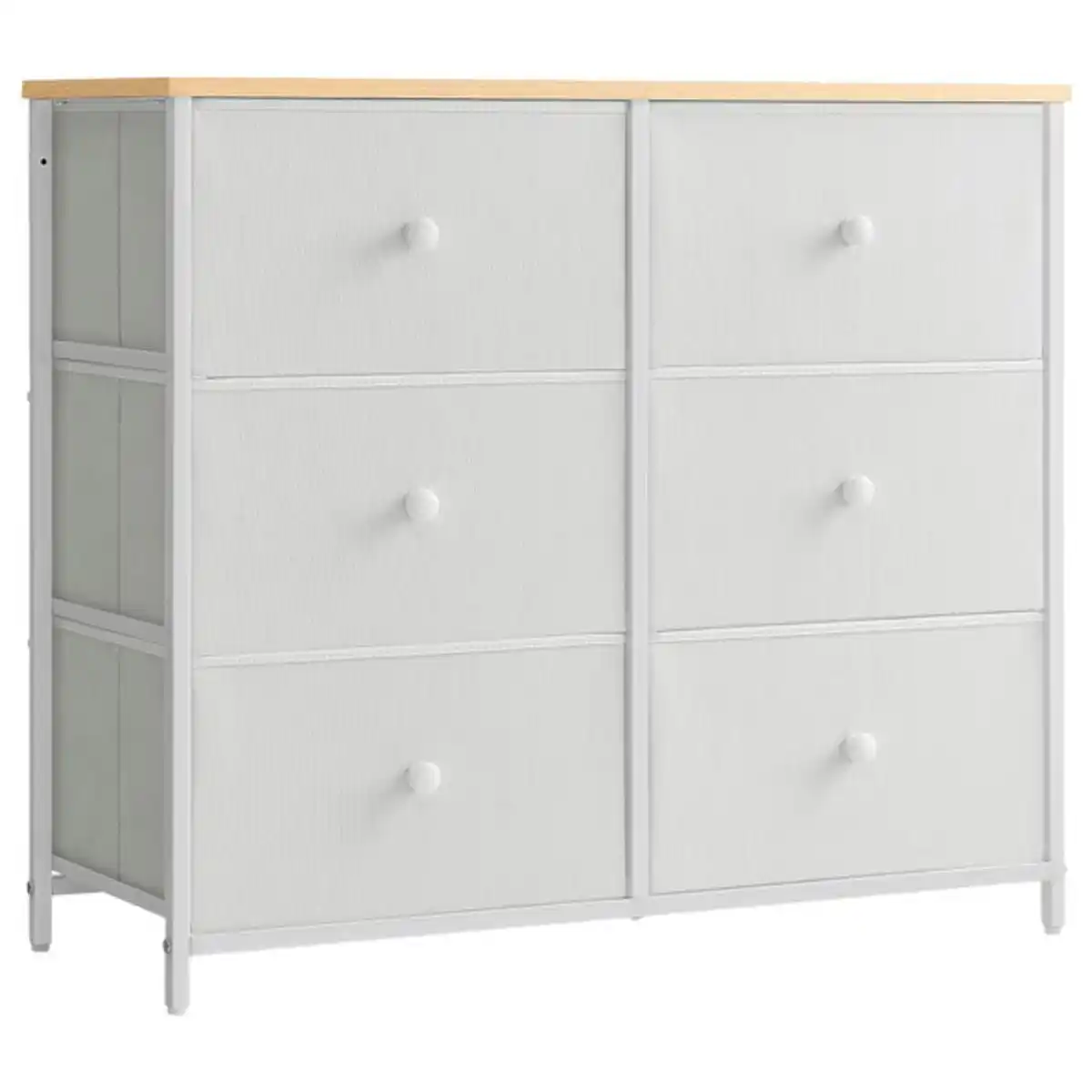Bild 1 von Kommode, 6 Schubladen, weiß/eiche