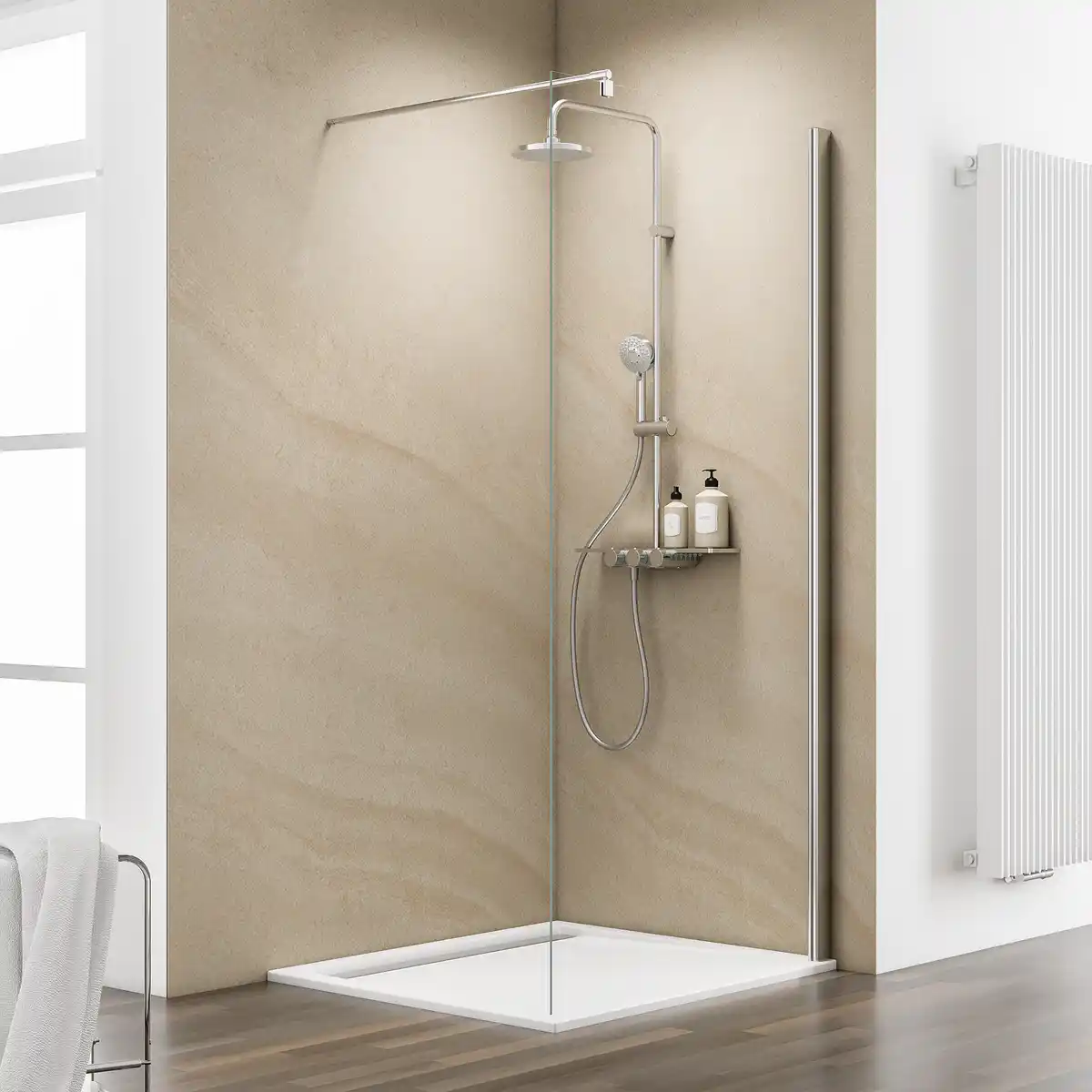 Bild 1 von Schulte Walk-in-Duschwand 'MasterClass' teilgerahmt, Chromoptik, 120 x 200 cm