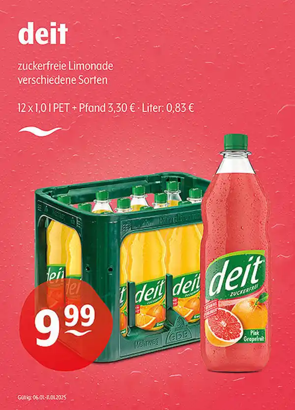 Bild 1 von deit zuckerfreie Limonade verschiedene Sorten