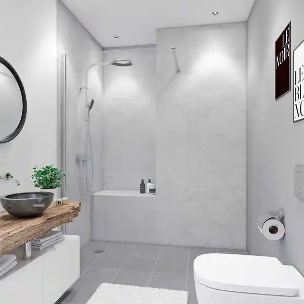 Bild 1 von Breuer Duschrückwand 'Quick72' Marmoroptik grau 100 x 210 cm