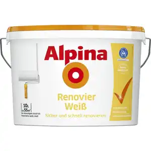 ALPINA Wandfarbe »Renovier Weiß«, 10 L, weiß, matt