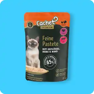 CACHE PREMIUM Katzennassfutter, 2 x Geflügel + Herz + Rind