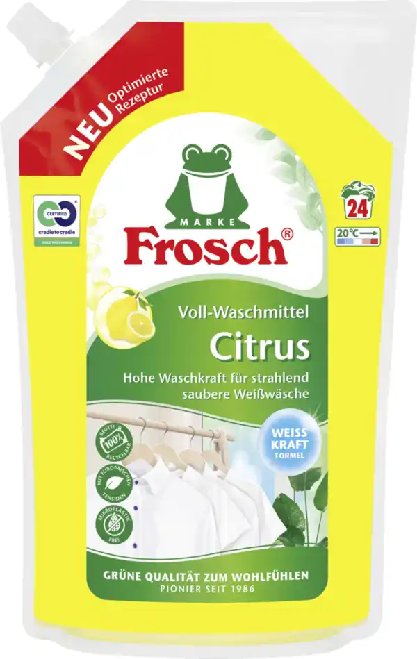 Bild 1 von Frosch Vollwaschmittel Flüssig Citrus 24WL, 24 WL