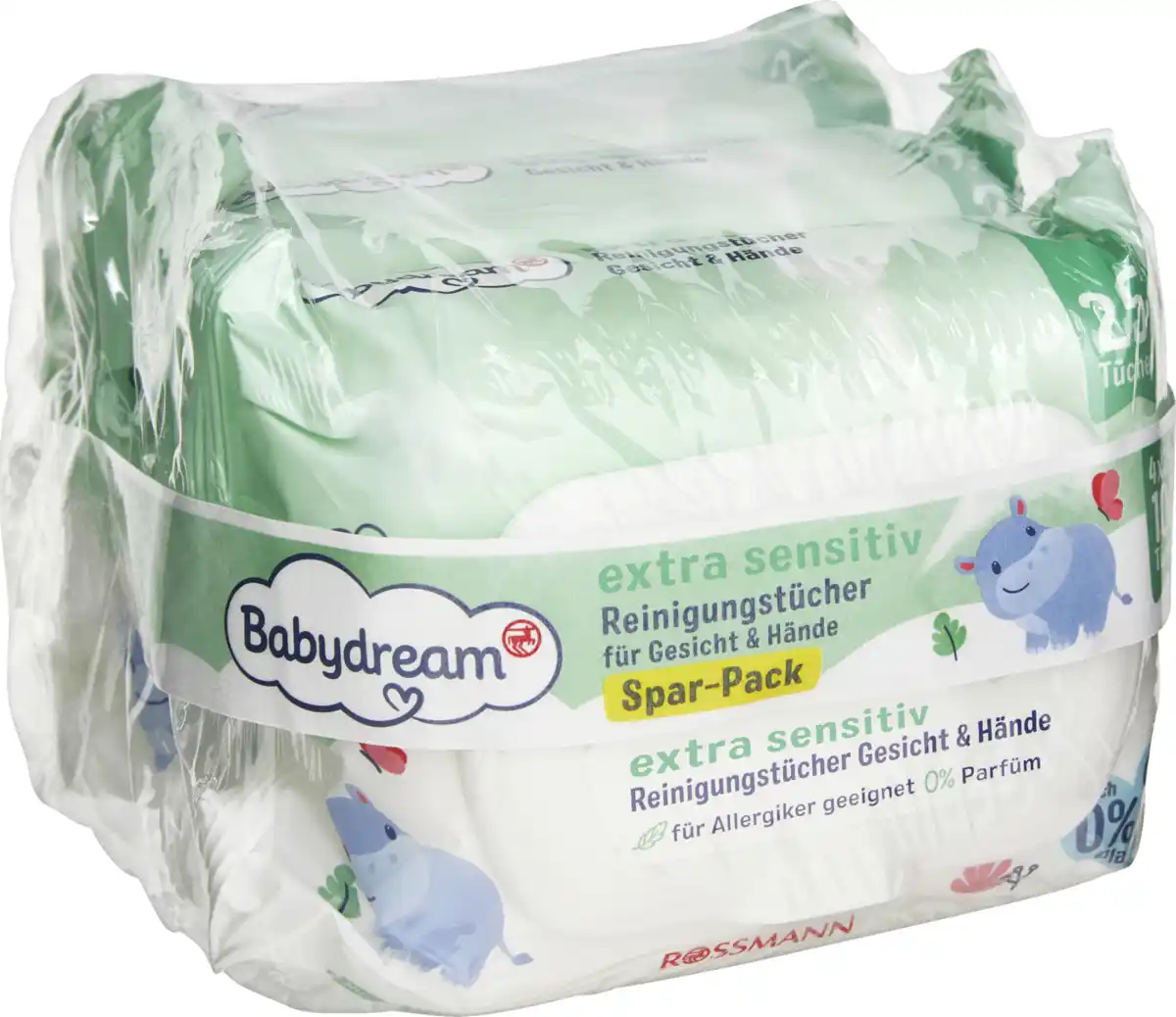 Bild 2 von Babydream Extra sensitive Reinigungstücher Gesicht & Hände Spar-Pack