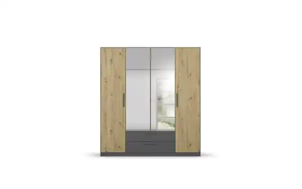 Bild 2 von Drehtürenkleiderschrank Style-Up, Eiche Artisan Nachbildung/graumetallic, 181 x197 cm