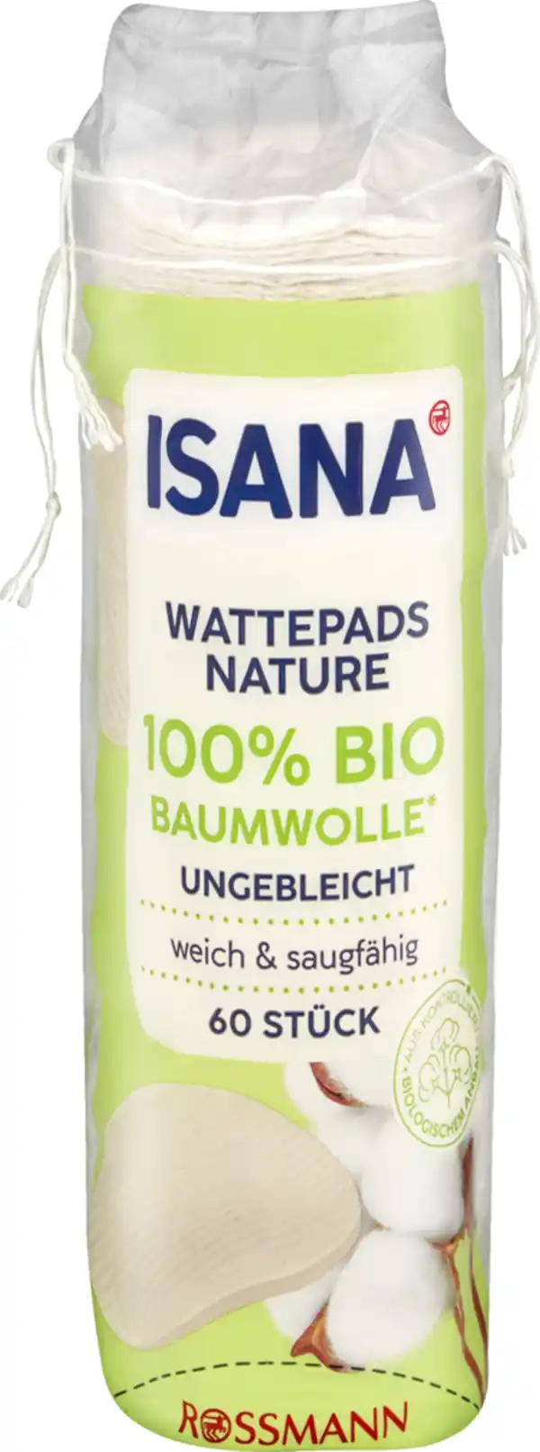 Bild 1 von ISANA Wattepads nature 100% Bio Baumwolle