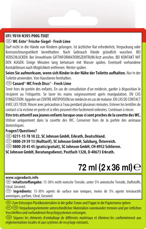 Bild 2 von WC-Ente Frische-Siegel Limone Nachfüller, 72 ml