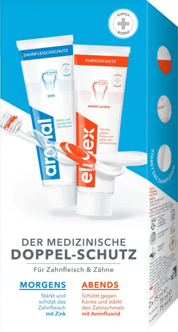 Bild 1 von elmex Mundhygiene-Set 1x elmex + 1x aronal, 150 ml