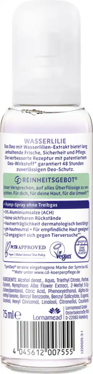 Bild 2 von CD 48h Deodorant Zerstäuber Wasserlilie, 75 ml