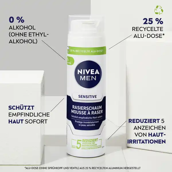 Bild 4 von NIVEA MEN Sensitive Rasierschaum, 200 ml