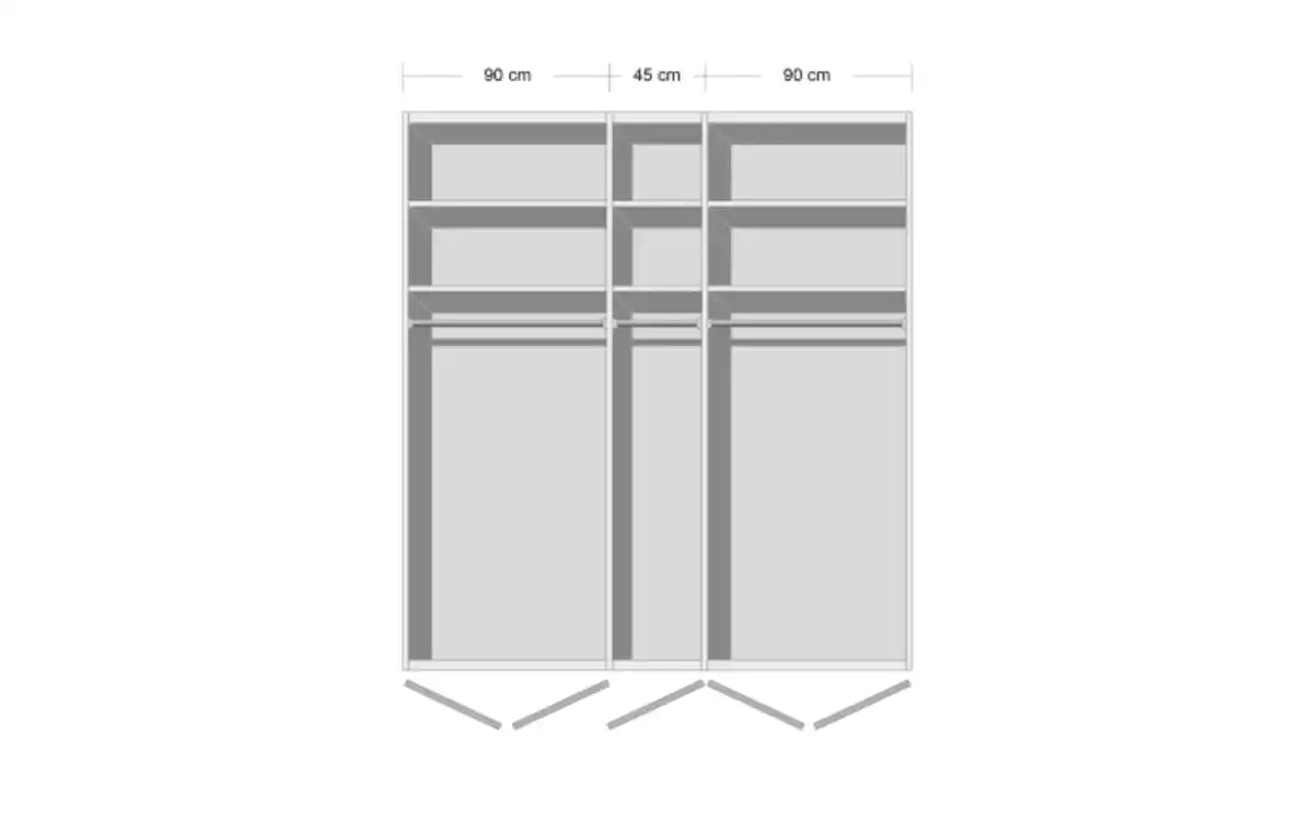 Bild 2 von Livin - Drehtürenschrank Lissabon, seidengrau, 226 x 229 cm