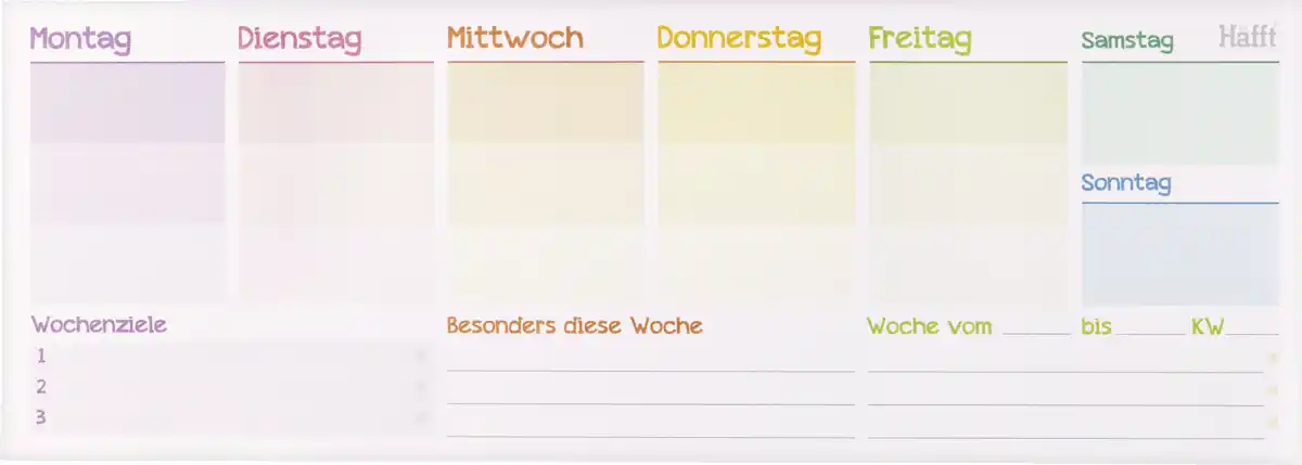 Bild 1 von Häfft Wochenplan Block Querformat
