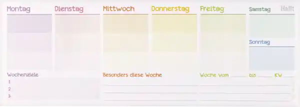 Bild 1 von Häfft Wochenplan Block Querformat