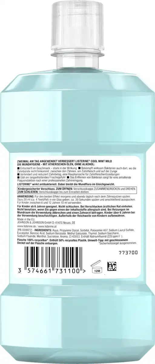 Bild 2 von Listerine Mundspülung Cool Mint milder Geschmack, 500 ml