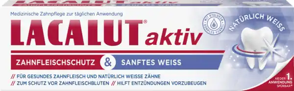 Bild 1 von LACALUT aktiv medizinische Zahncreme Zahnfleischschutz & sanftes Weiss, 75 ml