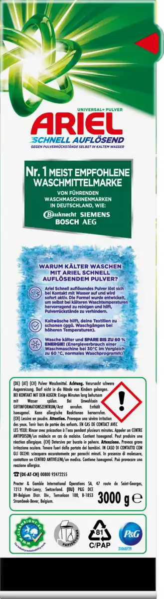 Bild 2 von Ariel Vollwaschmittel Pulver 50 WL