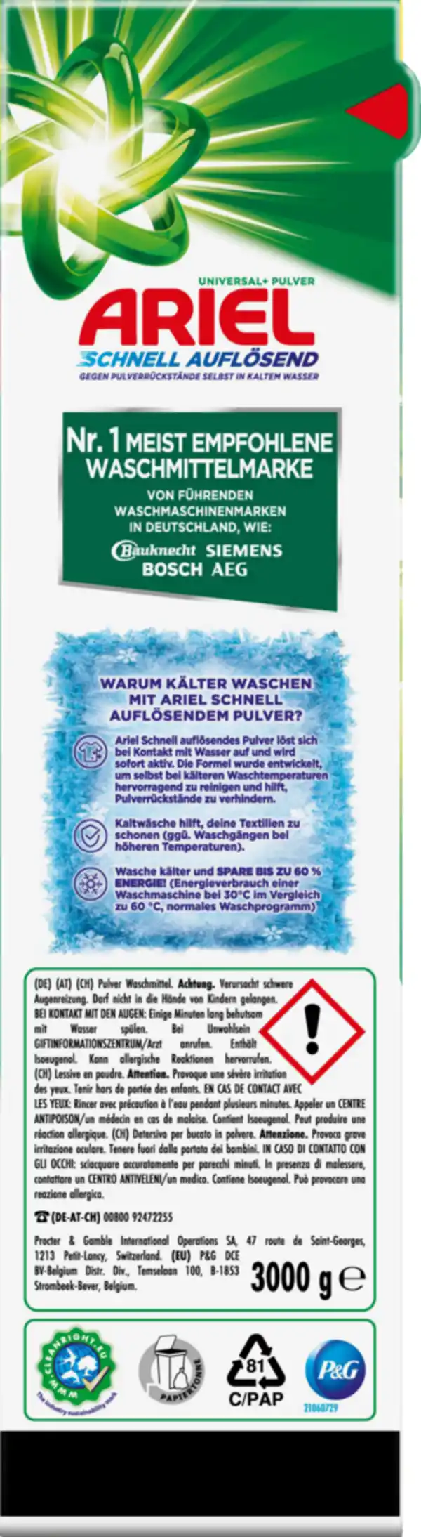 Bild 2 von Ariel Vollwaschmittel Pulver 50 WL