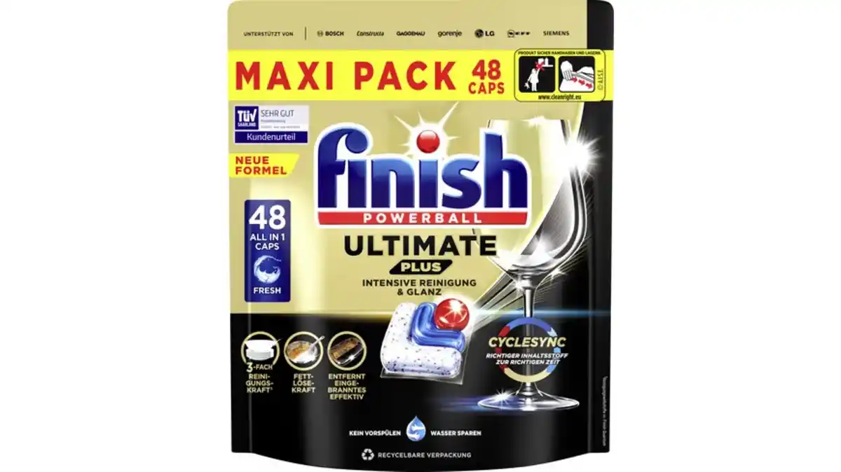 Bild 1 von Finish Spülmaschinentabs Ultimate Plus All-in-1 Maxipack Regular