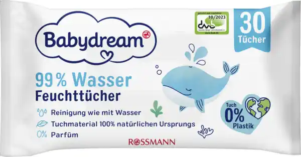 Bild 1 von Babydream Feuchttücher mit 99% Wasser