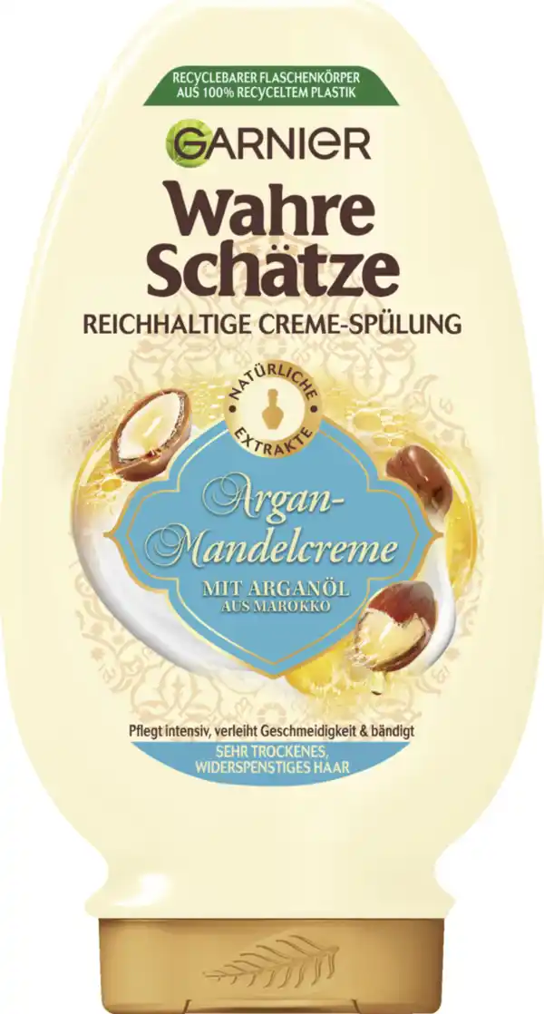 Bild 1 von Garnier Wahre Schätze Reichhaltige Creme-Spülung Argan-Mandelcreme, 200 ml