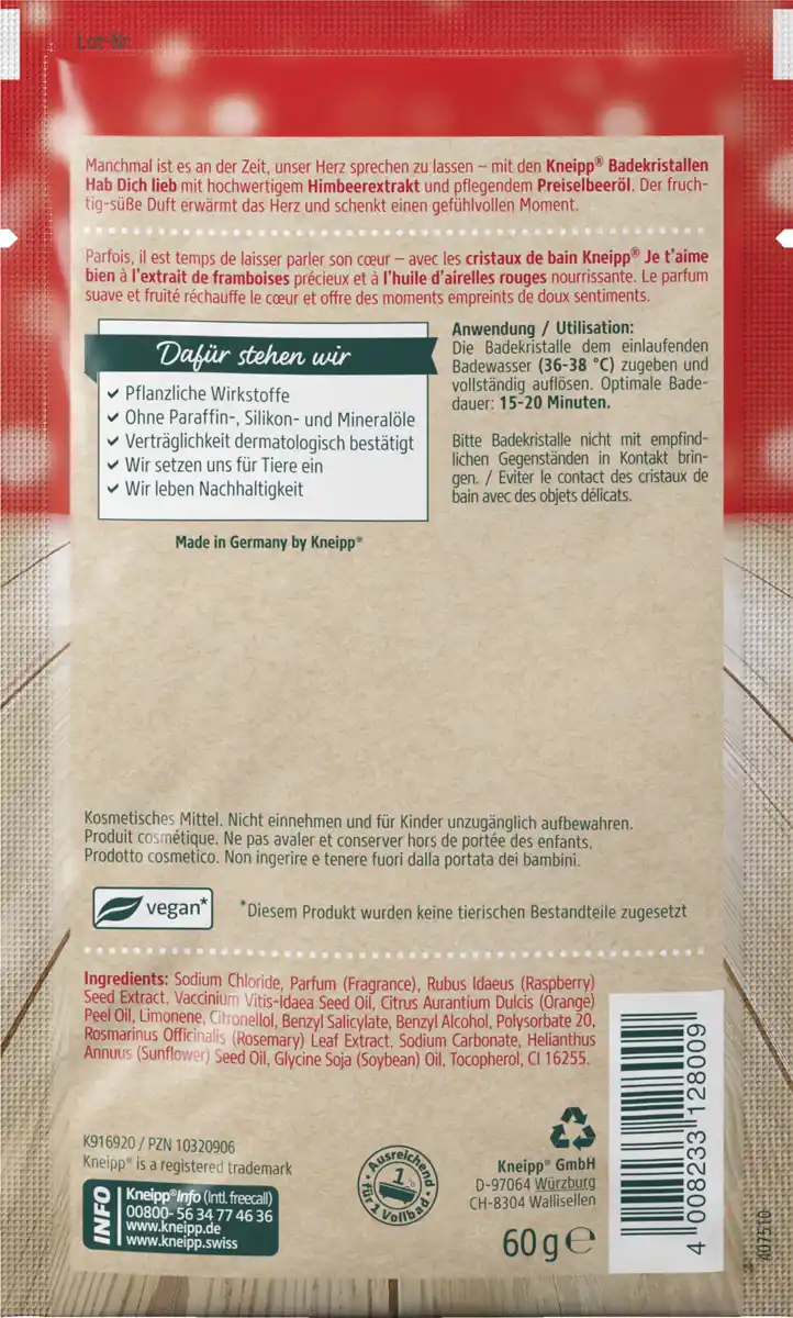 Bild 2 von Kneipp Badekristalle Hab dich lieb, 60 g
