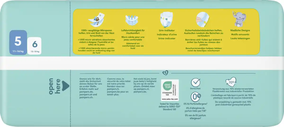 Bild 4 von Pampers Premium protection Windeln Gr.5 (11-16kg) Big Pack