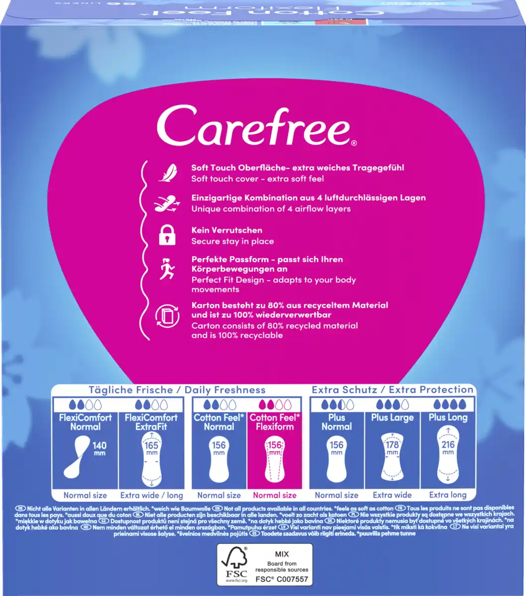 Bild 4 von Carefree Slipeinlagen Cotton Feel Flexiform Frischeduft