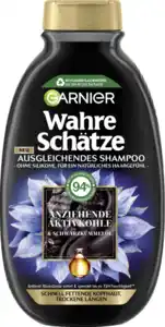 Garnier Wahre Schätze Shampoo Aktivkohle & Schwarzkümmelöl Fettige Kopfhaut & Trockene Längen, 250 ml