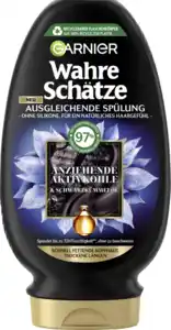 Garnier Wahre Schätze Spülung Aktivkohle & Schwarzkümmelöl Fettige Kopfhaut & Trockene Längen, 200 ml