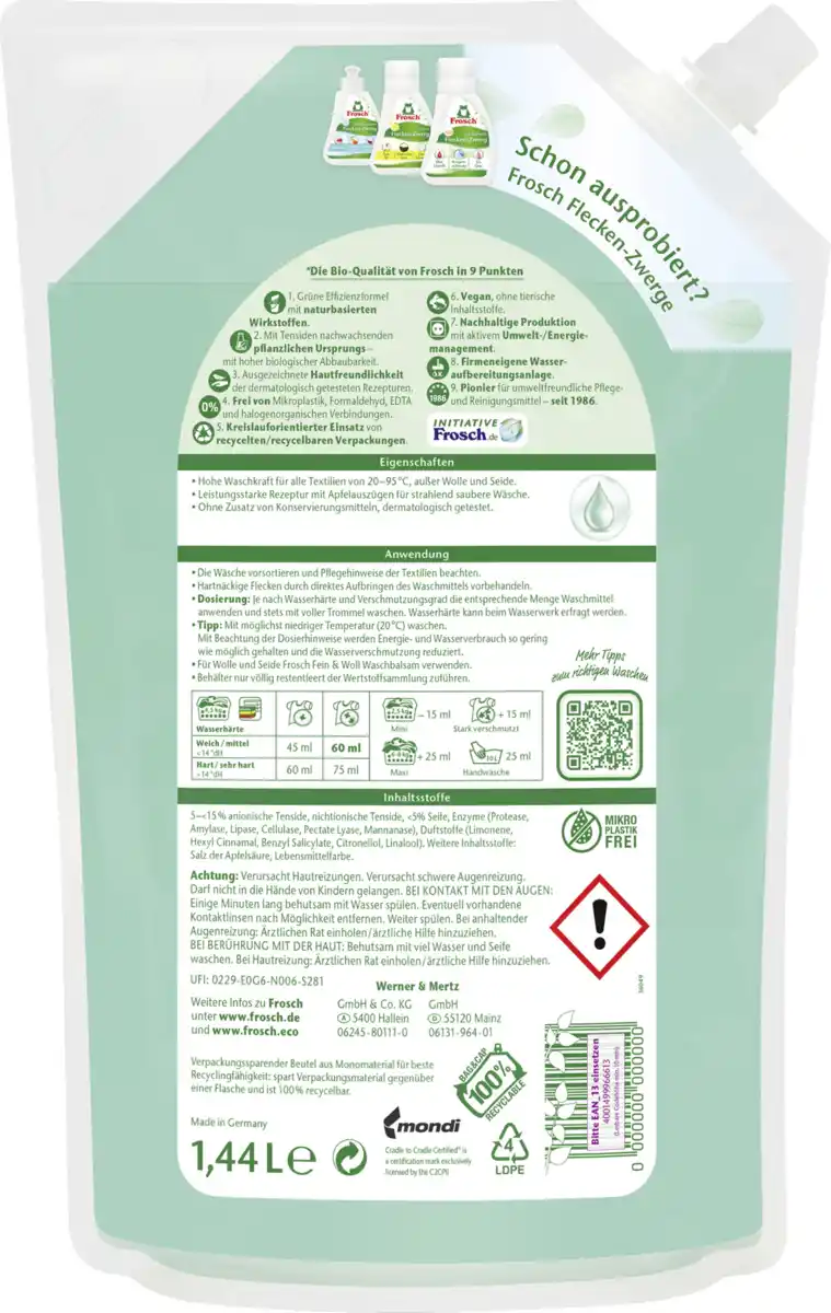 Bild 2 von Frosch Universal Waschmittel Flüssig 24WL, 24 WL
