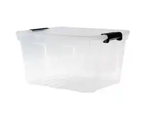 Plast Team Aufbewahrungsbox aus Kunststoff mit Klickverschluss transparent 30 Liter