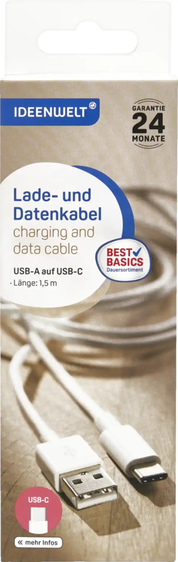 Bild 1 von IDEENWELT Best Basics DATEN- UND LADEKABEL USB-C MG002