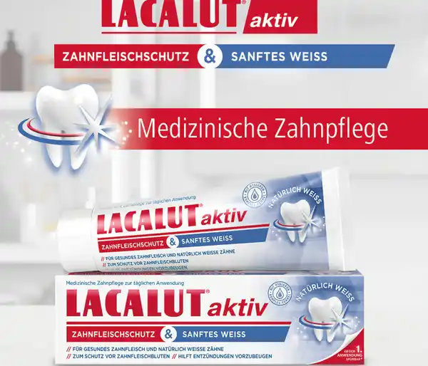 Bild 3 von LACALUT aktiv medizinische Zahncreme Zahnfleischschutz & sanftes Weiss, 75 ml