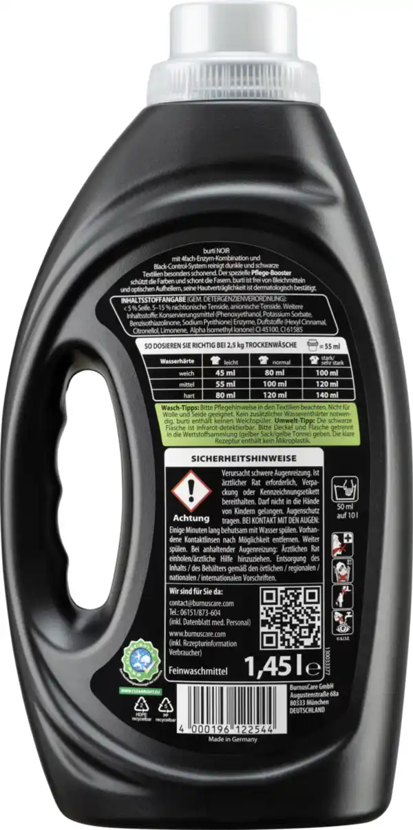 Bild 2 von burti Feinwaschmittel Flüssig Noir 26 WL