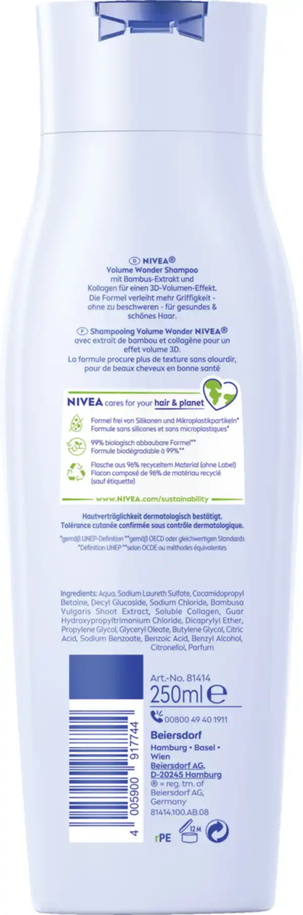 Bild 2 von NIVEA Volume Wonder Shampoo, 250 ml