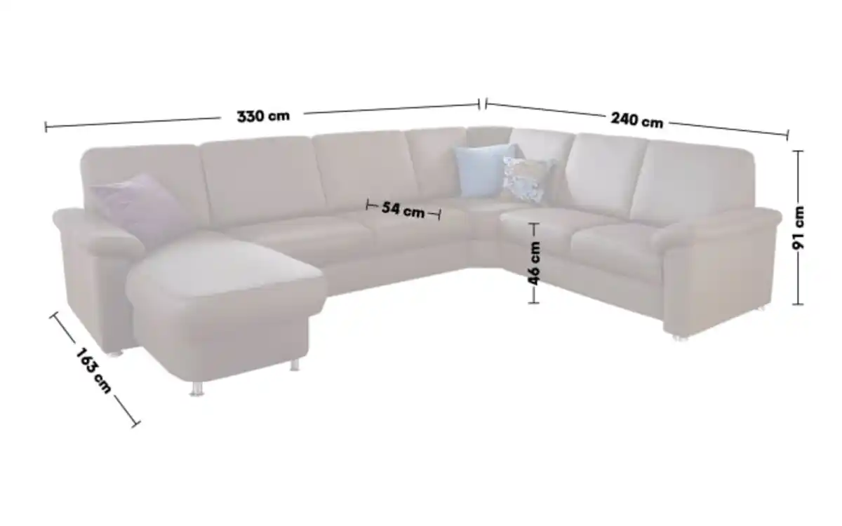 Bild 2 von Zehdenick - Wohnlandschaft ZE-EM09003, nougat, Canape links