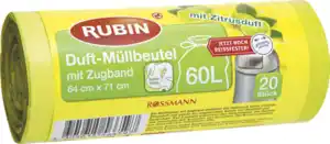 RUBIN Duft-Müllbeutel mit Zugband 60 l