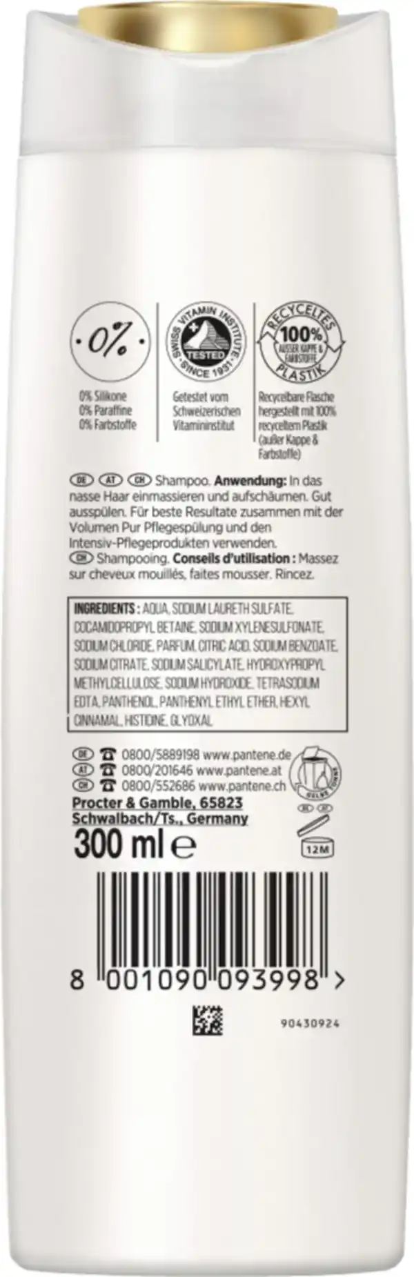 Bild 2 von Pantene Pro-V Volumen Pur Shampoo, 300 ml