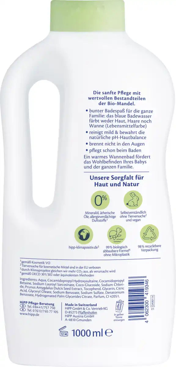 Bild 2 von HiPP Babysanft Familienbad sensitiv, 1.000 ml