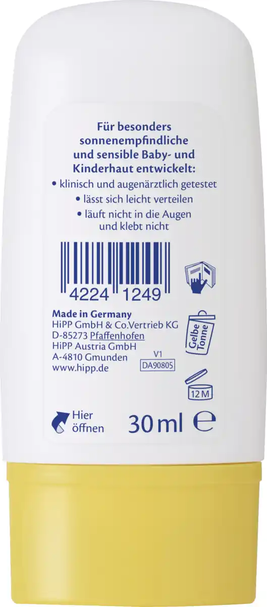 Bild 2 von HiPP Babysanft Sonnengesichtscreme Ultra Sensitiv LSF 50+, 30 ml