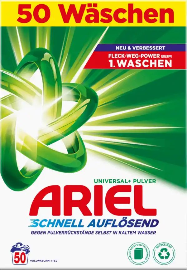 Bild 1 von Ariel Vollwaschmittel Pulver 50 WL