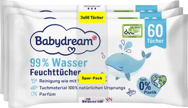 Bild 1 von Babydream Feuchttücher mit 99 % Wasser