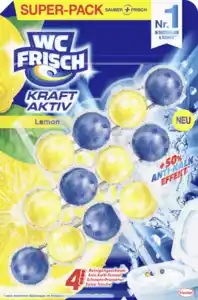 WC FRISCH WC Reiniger Kraft-Aktiv Duftspüler Lemon, Super-Pack, 150 g